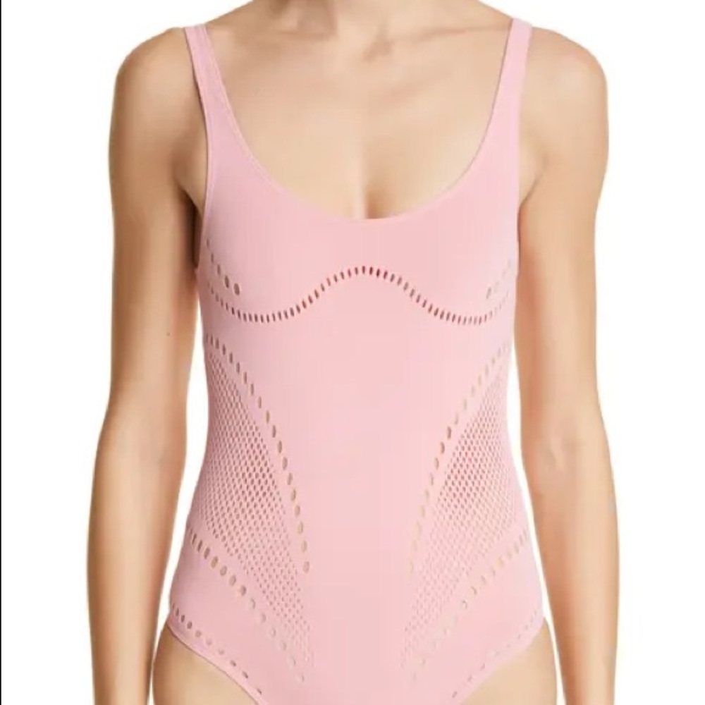 Stella McCartney Stellawear Perforated One-Piece Swimsuit Pink 🌸 M / L